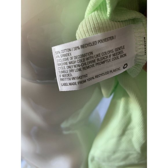 Women's M or XL Thermal Lime Green Crop Top NEW - Picture 3 of 5